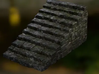 Stone Stairs  Low-poly 3D model