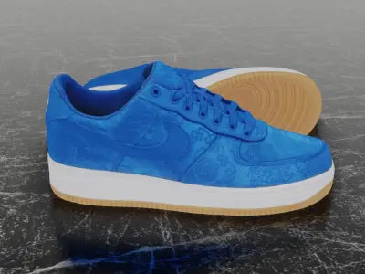 CLOT X NIKE AIR FORCE ONE 3D SHOES Low-poly 3D model