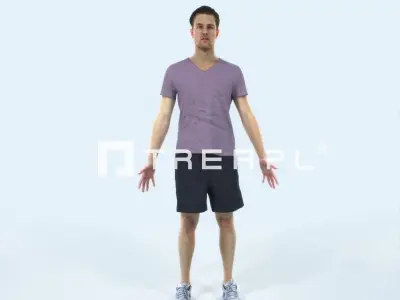 Virtue I Animated Rigged Sports Man Low-poly 3D model