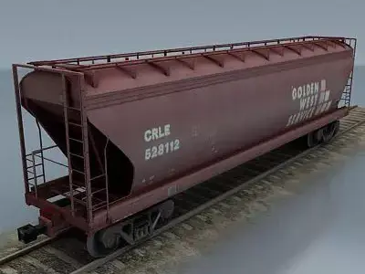 rail wagon 2 Low-poly 3D model