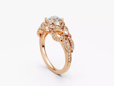 ZJK R027 TIFFANY RIBBON ENGAGEMENT RING 3D print model