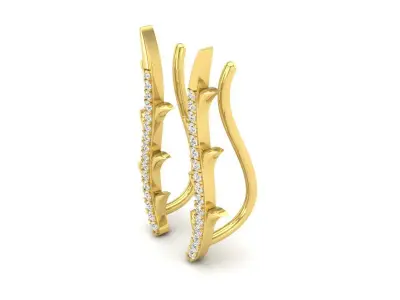 AV 376 White Diamond Ladies Climber Earrings 3D print model