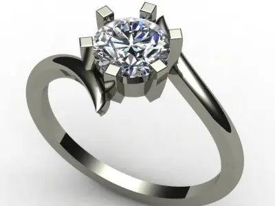 DIAMOND SOLITIER RING 3DJ-SCG-24 3D print model