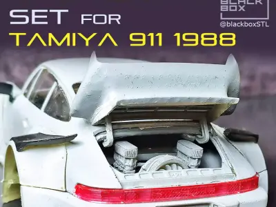 Engine Bay set to Tamiya 1988 Porsche Turbo 1-24th 3D print model