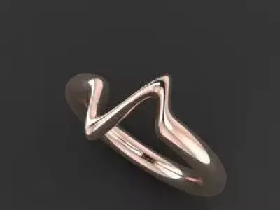 engagement  wedding ring for free heart beat style  Free 3D print model