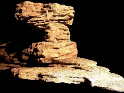 BoulderStone rock formation Free low-poly 3D model