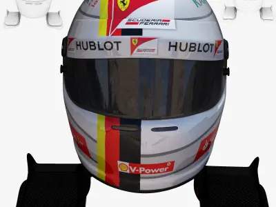 Vettel helmet 2016 Low-poly 3D model