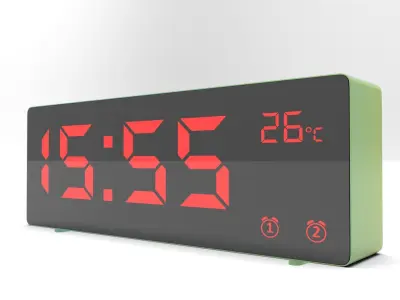 CLOCK BLUEGREEN RED Low-poly 3D model