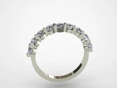 Engagement ring with round diamond  3D print model