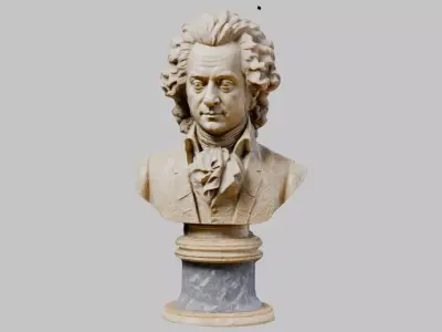 Ludwig van Beethoven Bust 3D Model Low-poly 3D model