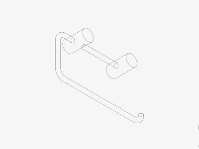 Toilet Roll Holder - Single - Luxury - Sleek Low-poly 3D model