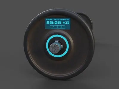 Futuristic Barbell Low-poly 3D model