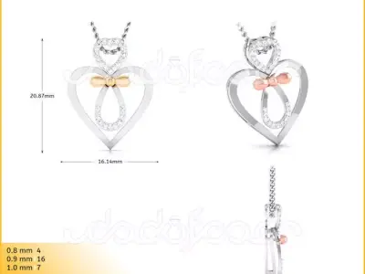 light weight yellow gold  diamond pendent -DOC-P8082 3D print model