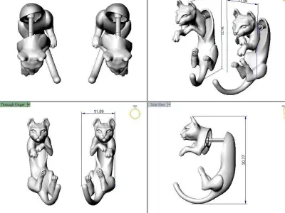 Cat earrings  3D print model