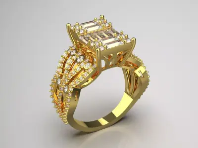 luxury bride wedding ring jr00139 3D print model