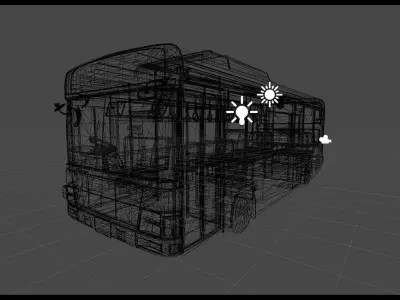 Japan public bus 01 Unity Ready 3D model