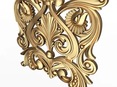Carved Plaster Molding Decoration 018 Low-poly 3D model