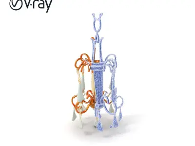 Victorian Crystal Chandelier Intricate Metalwork model pack Low-poly 3D model