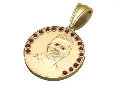 Luxury Portrait Medallion Pendant 3D Printable  3D print model
