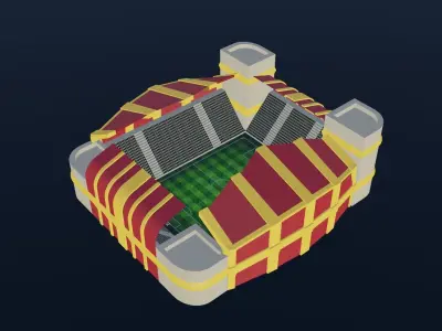 Football Stadium - Roma Low-poly 3D model