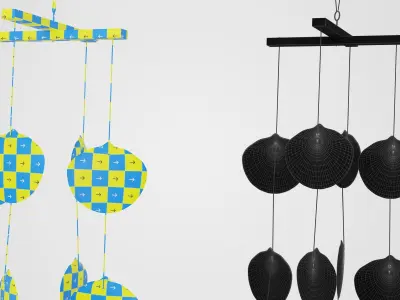 Sea Shell Wind Chime Low-poly 3D model