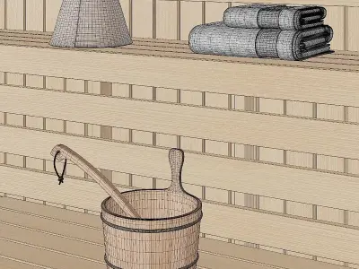 Sauna Set BLENDER 3D Model Cycles 3D model