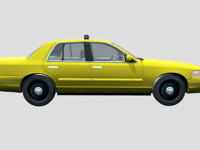 Yellow Cab Taxi Low-poly 3D model