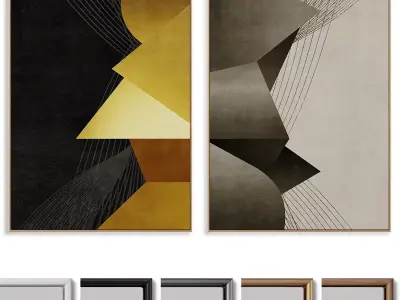 Abstract Painting Frame set 3D model 245