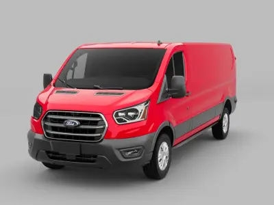Ford transit 2021 Low-poly 3D model