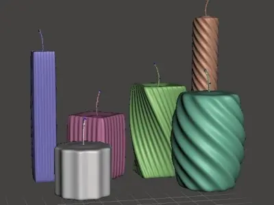 Decorative candles collection 3D print model