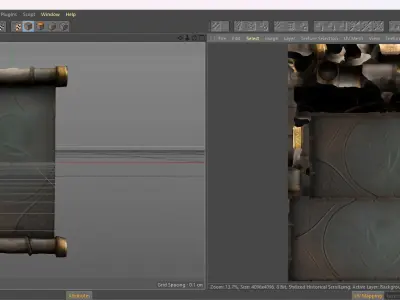 Stylized Historical Scroll - AI Low-poly 3D model