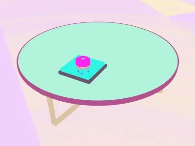 Sala-Circular-Table-Glass-with-candle-accessories building wi... Free low-poly 3D model
