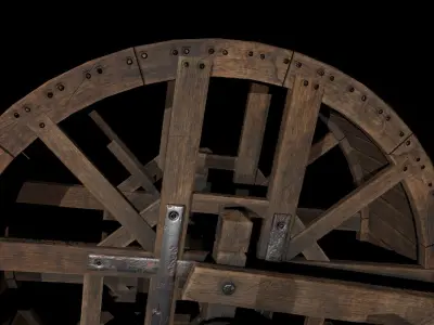 Wood crane 01 Low-poly 3D model