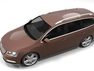 PASSAT B7 VARIANT 2011 LOWPOLY Low-poly 3D model
