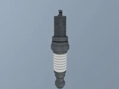 Used Spark Plug Low-poly 3D model