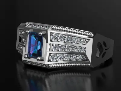 studded crown ring Free 3D print model