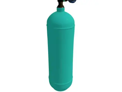 Realistic Green Gas Cylinder 3D Model Low-poly 3D model