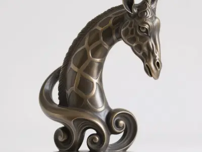 Giraffe Art Sculpture 3D print model