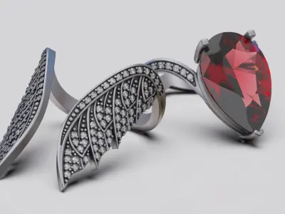Wings Ring doubles 3D print model