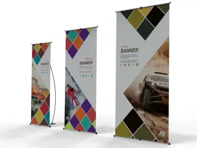 L-Banner Display Set - 3 Sizes 3D model