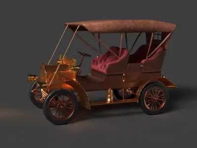 Vintage car Low-poly 3D model
