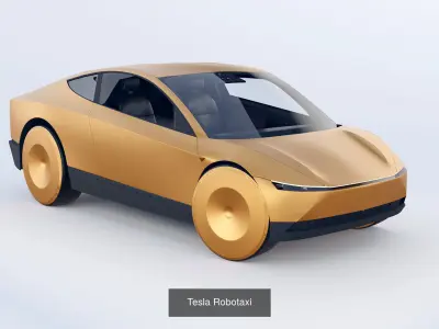 2 colors robotaxi set 3D Model Pack