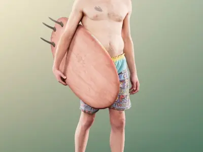 Milo 11233 - 4 Texturevariations - surfer beach boy man maui  3D model