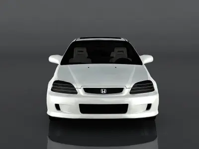 Honda Civic SI 1999  Low-poly 3D model