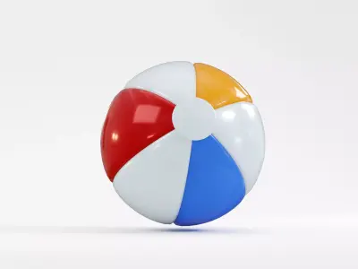 Beach Ball Low-poly 3D model 2