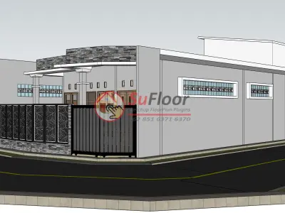 House 7x15m code 492- Sketchup 3D model 3D model 3D model