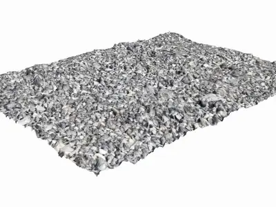 Gravel rug made of Low-poly 3D model