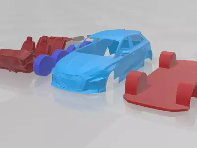 Audi RS3 Sportback 2025 - Separate Parts STL Model 3D print model
