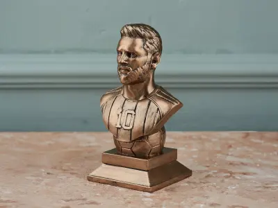 Lionel Messi Stand Ball Collectible Bust Free 3D print model