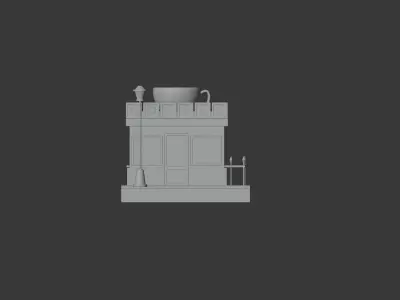 3D Low-Poly  Coffee Shop  Free low-poly 3D model